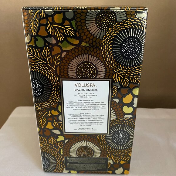 NWT Voluspa Baltic Amber Reed Diffuser - Picture 2 of 4